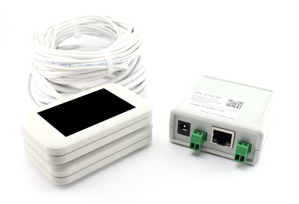 Проводной комплект счетчиков MegaCount MC-ETH с Ethernet