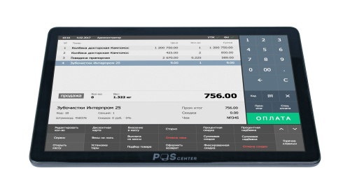 POS-терминал POScenter Wise Lite 2V2 10,1" 8256, Intel Celeron J4105, RAM 8 Gb / SSD 128 Gb, Bluetooth / Wi-Fi, без ОС