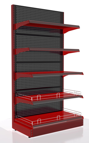 Стеллаж пристенный с перфорацией 1850х1250х400