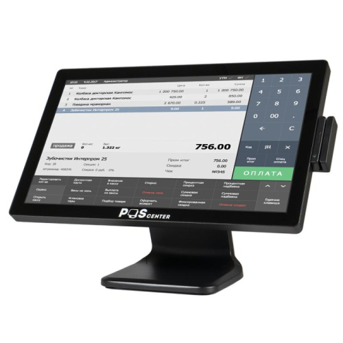 Сенсорный моноблок POSCenter POS101 21.5", PCAP, i5-8260U, RAM 8 Gb, SSD 256Gb, MSR, без ОС