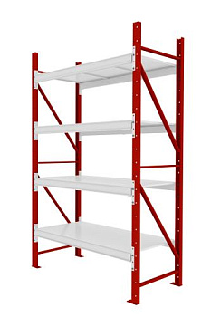 Стеллаж среднегрузовой 2100х600 / 4 уровня полок