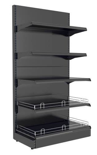 Стеллаж металлический пристенный 1850х1250х500 без концевой стойки